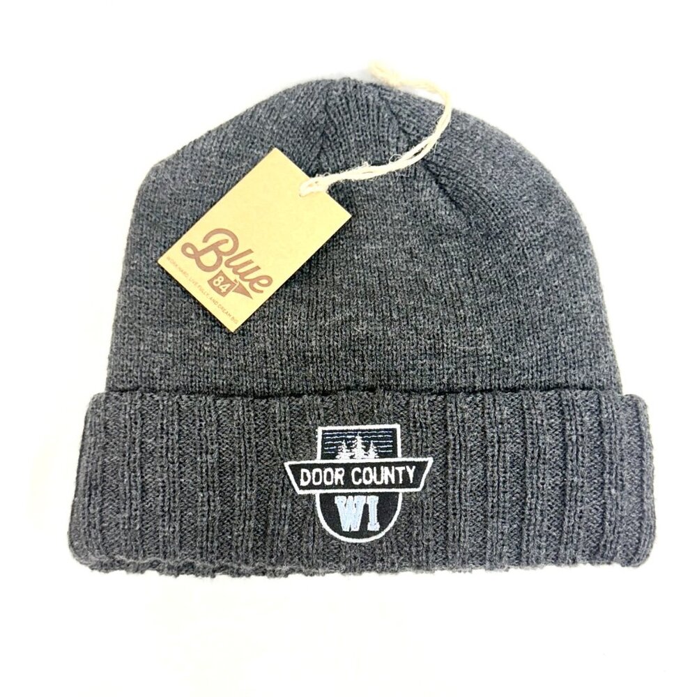 Blue 84 Door County WI Knit Gray Beanie Hat - OSFM - NWT